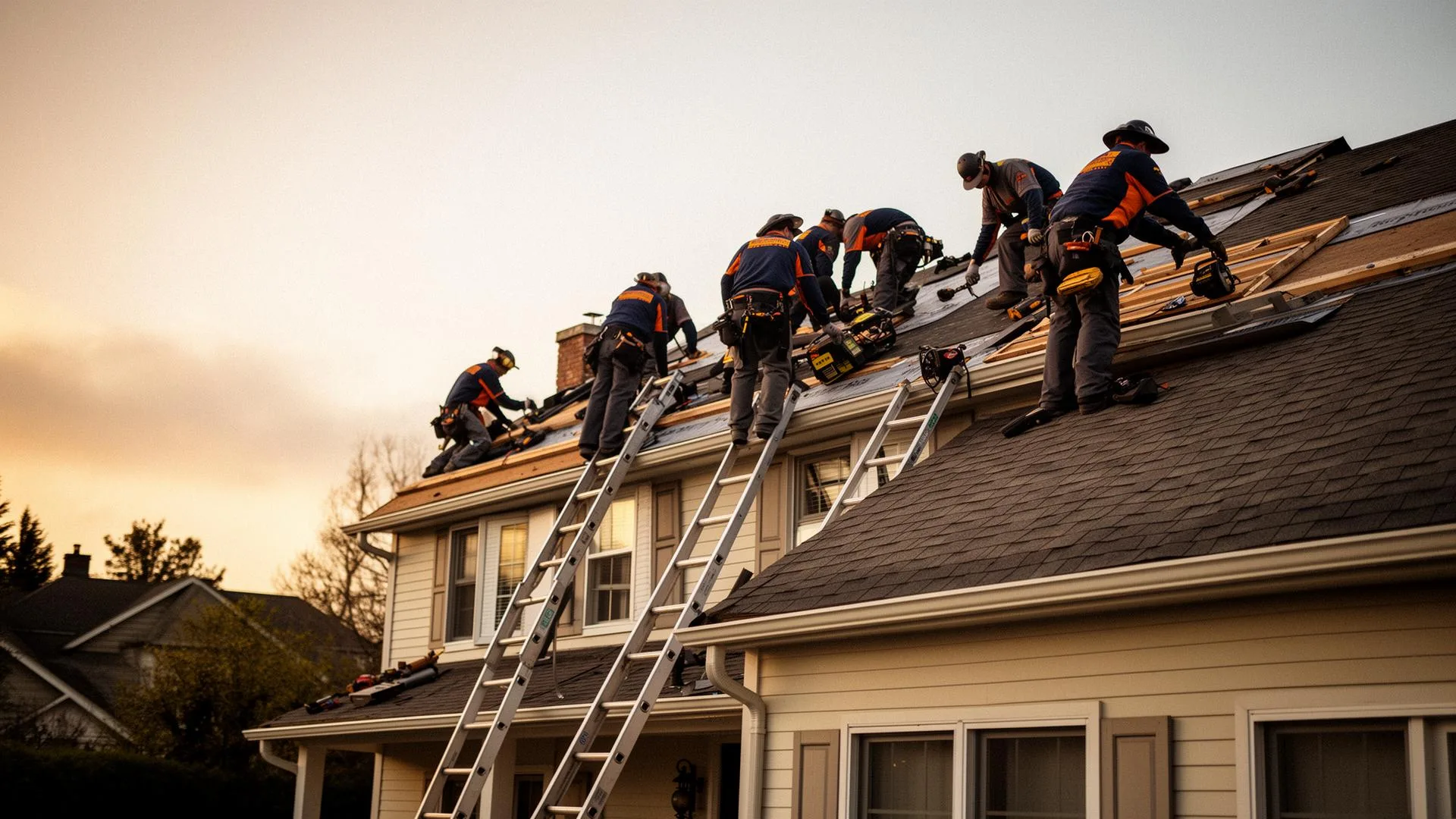 Garland Roofing Co. crew on a residential roof in Garland, TX